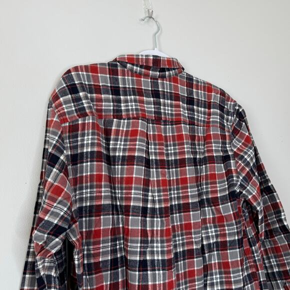 Alesbury Long Sleeve Flannel Button Up Shirt Red Gray Plaid NWT Men Size Medium - Picture 5 of 8